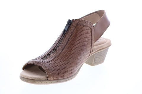 Earth Origins Marietta Maureen Womens Brown Leather Zipper Ankle & Booties Boots