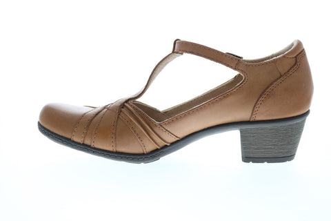 Earth Inc. Marietta Polaris Leather Womens Brown Leather Mary Jane Flats Shoes