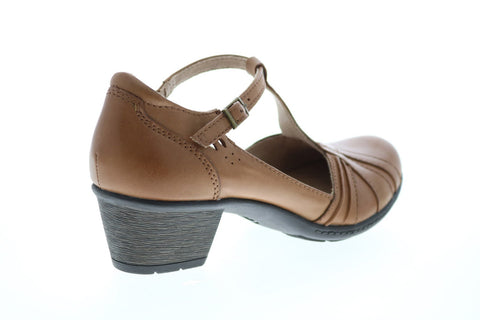 Earth Inc. Marietta Polaris Leather Womens Brown Leather Mary Jane Flats Shoes