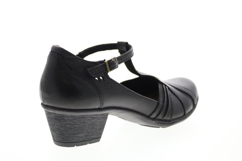 Earth Inc. Marietta Polaris Leather Womens Black Mary Jane Flats Shoes