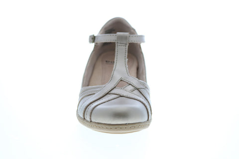 Earth Inc. Marietta Polaris Metallic Leather Womens Gold Mary Jane Flats Shoes