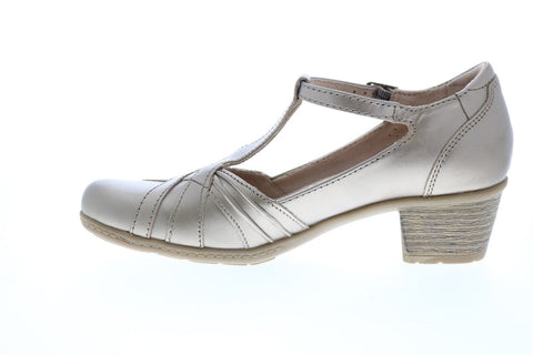 Earth Inc. Marietta Polaris Metallic Leather Womens Gold Mary Jane Flats Shoes