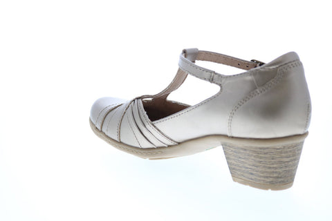 Earth Inc. Marietta Polaris Metallic Leather Womens Gold Mary Jane Flats Shoes