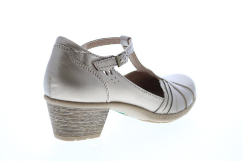Earth Inc. Marietta Polaris Metallic Leather Womens Gold Mary Jane Flats Shoes