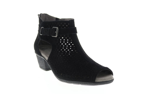 Earth Marietta-S Seren Suede SEREN-BLK Womens Black Suede Hook & Loop Ankle & Booties Boots