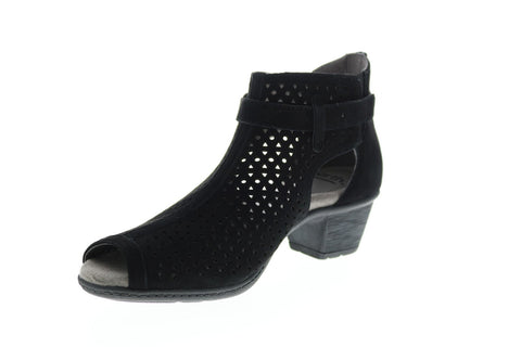 Earth Marietta-S Seren Suede SEREN-BLK Womens Black Suede Hook & Loop Ankle & Booties Boots