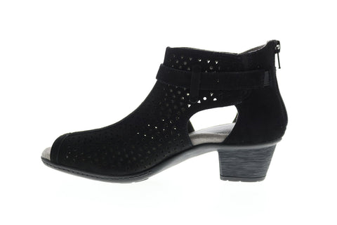 Earth Marietta-S Seren Suede SEREN-BLK Womens Black Suede Hook & Loop Ankle & Booties Boots