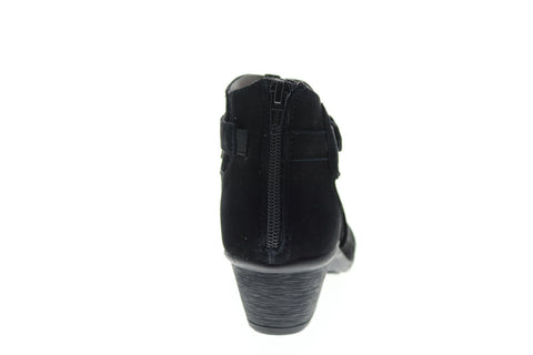 Earth Marietta-S Seren Suede SEREN-BLK Womens Black Suede Hook & Loop Ankle & Booties Boots