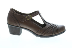 Earth Inc. Marietta Stellar Leather Womens Brown Leather Mary Jane Flats Shoes