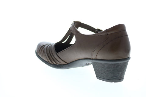 Earth Inc. Marietta Stellar Leather Womens Brown Leather Mary Jane Flats Shoes