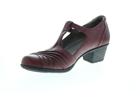 Earth Inc. Marietta Stellar Leather Womens Burgundy Leather Mary Jane Flats Shoes