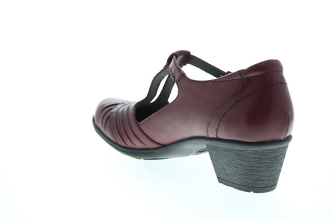 Earth Inc. Marietta Stellar Leather Womens Burgundy Leather Mary Jane Flats Shoes