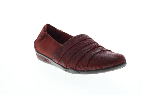 Earth Inc. Marsala Womens Burgundy Leather Slip On Loafer Flats Shoes