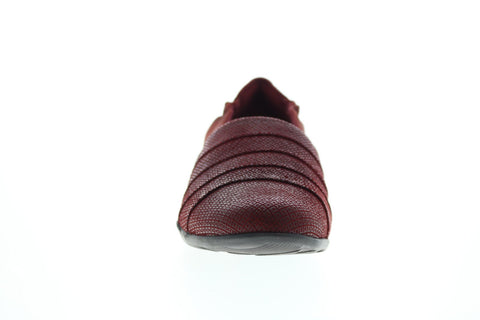Earth Inc. Marsala Womens Burgundy Leather Slip On Loafer Flats Shoes