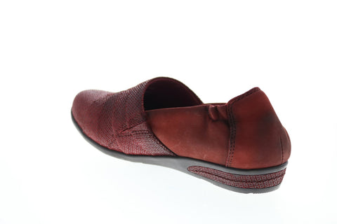 Earth Inc. Marsala Womens Burgundy Leather Slip On Loafer Flats Shoes