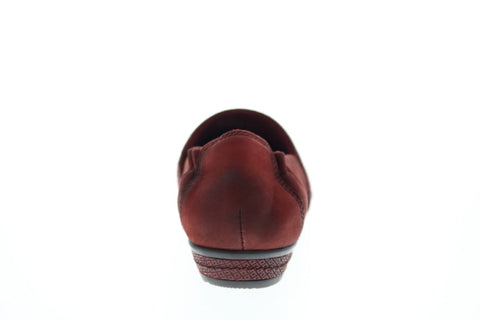 Earth Inc. Marsala Womens Burgundy Leather Slip On Loafer Flats Shoes