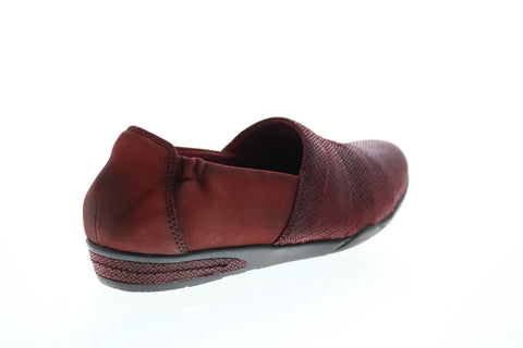 Earth Inc. Marsala Womens Burgundy Leather Slip On Loafer Flats Shoes