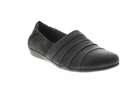 Earth Inc. Marsala Womens Gray Leather Slip On Loafer Flats Shoes