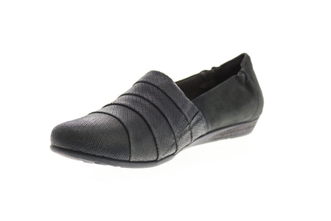 Earth Inc. Marsala Womens Gray Leather Slip On Loafer Flats Shoes