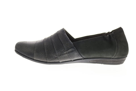 Earth Inc. Marsala Womens Gray Leather Slip On Loafer Flats Shoes