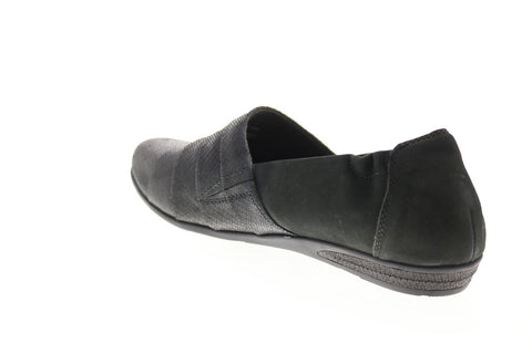 Earth Inc. Marsala Womens Gray Leather Slip On Loafer Flats Shoes