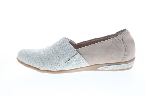 Earth Inc. Marsala Printed Womens Beige Leather Slip On Loafer Flats Shoes