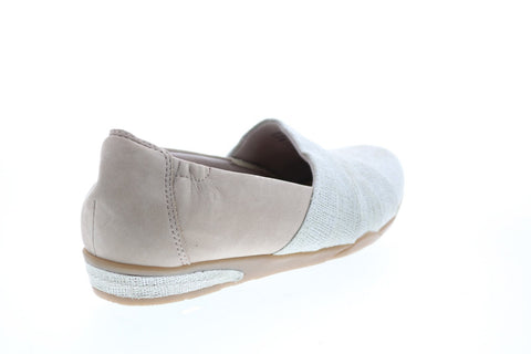 Earth Inc. Marsala Printed Womens Beige Leather Slip On Loafer Flats Shoes
