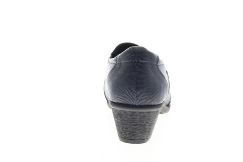 Earth Origins Marietta Mavis Womens Blue Leather Slip On Mules Heels Shoes