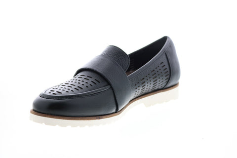 Earth Inc. Masio Penny Womens Black Leather Slip On Loafer Flats Shoes
