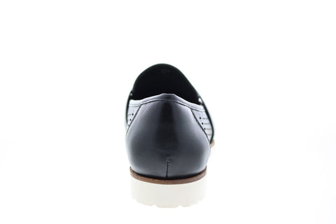 Earth Inc. Masio Penny Womens Black Leather Slip On Loafer Flats Shoes