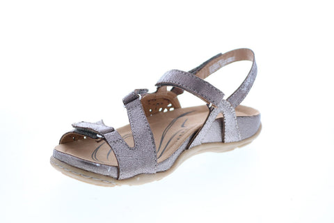 Earth Inc. Maui Four Strap Womens Gold Leather Strap Slingback Sandals Shoes