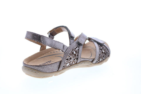 Earth Inc. Maui Four Strap Womens Gold Leather Strap Slingback Sandals Shoes
