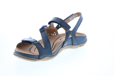 Earth Inc. Maui Four Strap Womens Blue Leather Strap Slingback Sandals Shoes