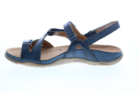 Earth Inc. Maui Four Strap Womens Blue Leather Strap Slingback Sandals Shoes