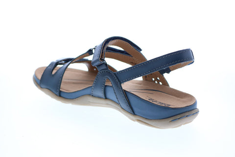 Earth Inc. Maui Four Strap Womens Blue Leather Strap Slingback Sandals Shoes