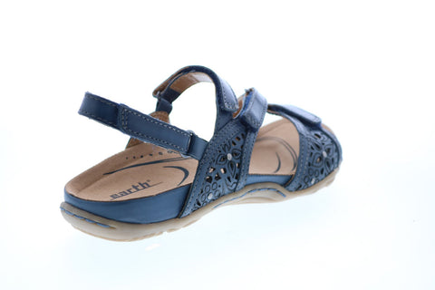 Earth Inc. Maui Four Strap Womens Blue Leather Strap Slingback Sandals Shoes