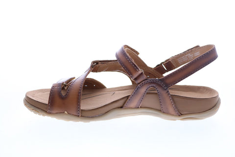 Earth Inc. Maui Four Strap Womens Brown Leather Strap Slingback Sandals Shoes