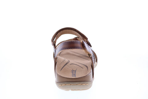 Earth Inc. Maui Four Strap Womens Brown Leather Strap Slingback Sandals Shoes