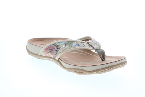 Earth Inc. Maya Flip Flop Womens Beige Suede Slip On Flip-Flops Sandals Shoes