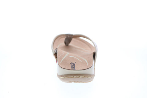 Earth Inc. Maya Flip Flop Womens Beige Suede Slip On Flip-Flops Sandals Shoes