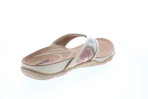 Earth Inc. Maya Flip Flop Womens Beige Suede Slip On Flip-Flops Sandals Shoes