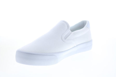 Lugz Bandit MBANDIC-1001 Mens White Canvas Slip On Lifestyle Sneakers Shoes