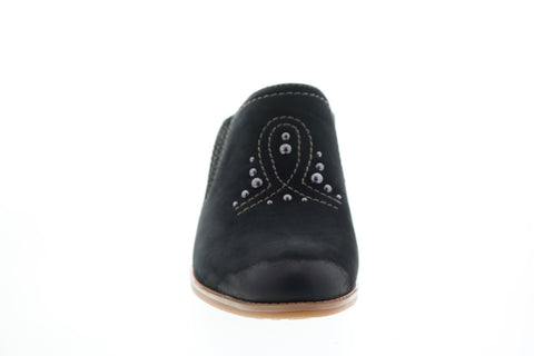 Earth Inc. Mendon Buck Womens Black Suede Slip On Mules Heels Shoes
