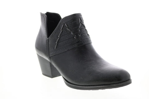 Earth Inc. Merlin Short Womens Black Leather Zipper Ankle & Booties Boots