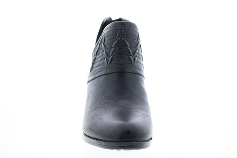Earth Inc. Merlin Short Womens Black Leather Zipper Ankle & Booties Boots