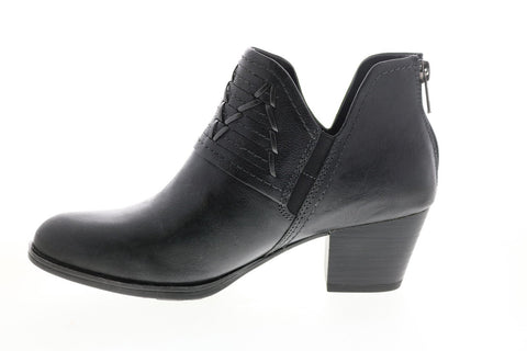 Earth Inc. Merlin Short Womens Black Leather Zipper Ankle & Booties Boots