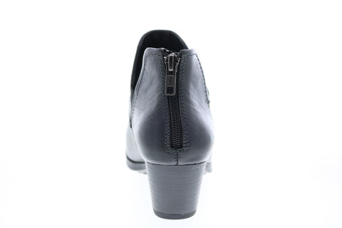 Earth Inc. Merlin Short Womens Black Leather Zipper Ankle & Booties Boots
