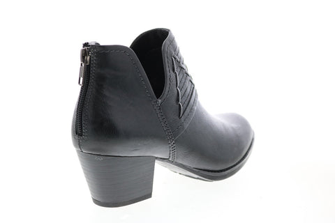 Earth Inc. Merlin Short Womens Black Leather Zipper Ankle & Booties Boots