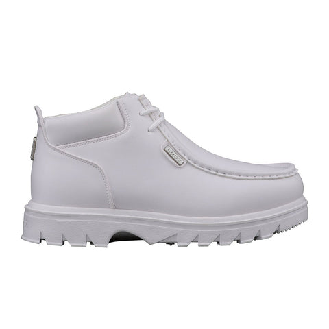 Lugz Fringe MFRGV-100 Mens White Leather Lace Up Chukkas Boots