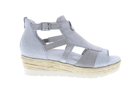 Earth Inc. Modena Jasmine Suede Womens Gray Suede Strap Flats Shoes